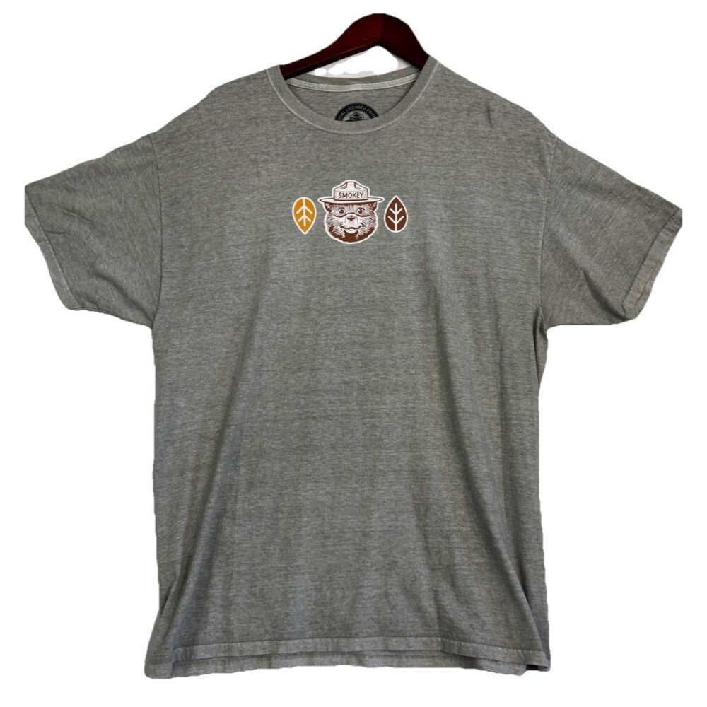 Smokey Bear Only You Wildfire Prevention Graphic T Shirt Gray Large